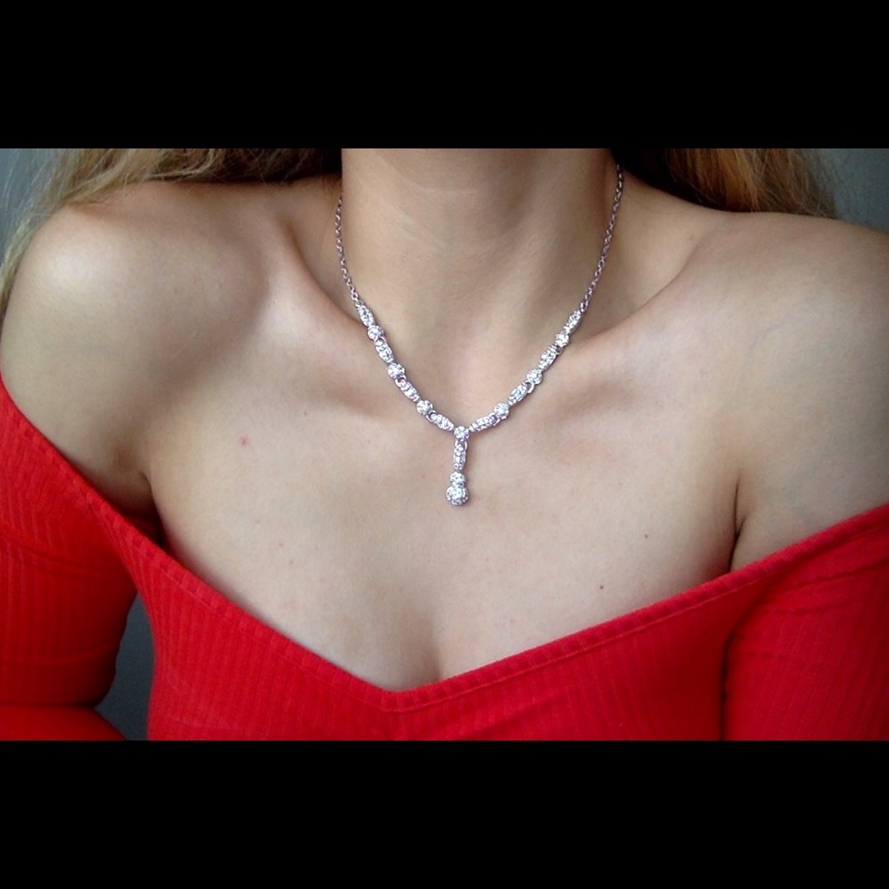 Swarovski necklace and earrings